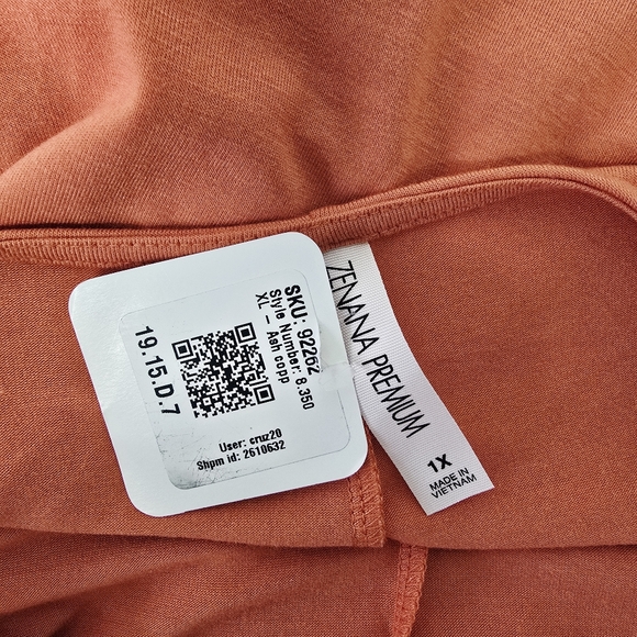 Zenana Premium Size 1X Orange Long Sleeve Mini Dress Stretch Knit Pockets NWT - Picture 5 of 7